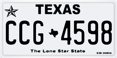 TX license plate CCG4598