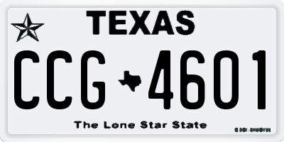 TX license plate CCG4601