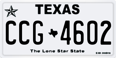 TX license plate CCG4602