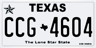 TX license plate CCG4604