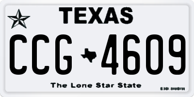 TX license plate CCG4609