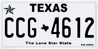 TX license plate CCG4612