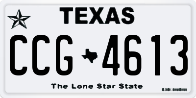 TX license plate CCG4613