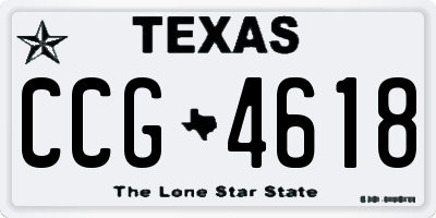 TX license plate CCG4618