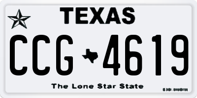 TX license plate CCG4619