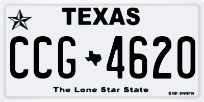TX license plate CCG4620