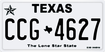 TX license plate CCG4627