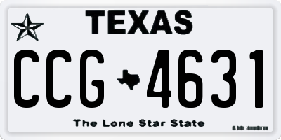 TX license plate CCG4631
