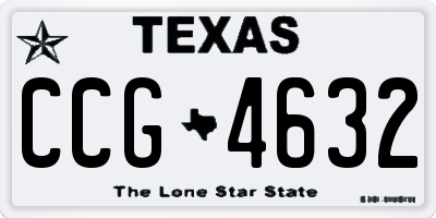 TX license plate CCG4632