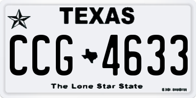 TX license plate CCG4633