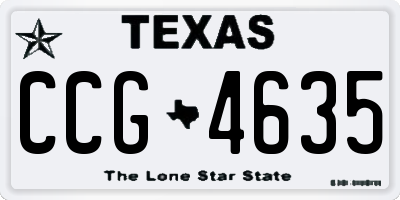 TX license plate CCG4635