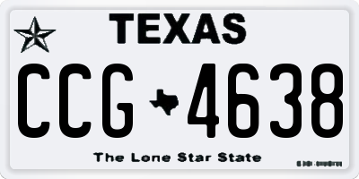 TX license plate CCG4638