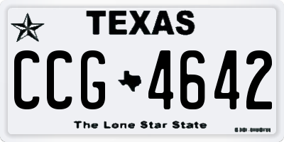 TX license plate CCG4642