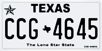 TX license plate CCG4645