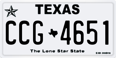 TX license plate CCG4651