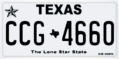 TX license plate CCG4660