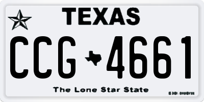 TX license plate CCG4661
