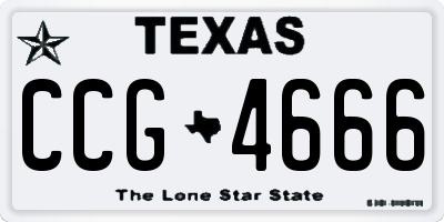 TX license plate CCG4666