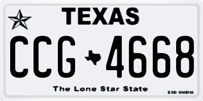 TX license plate CCG4668