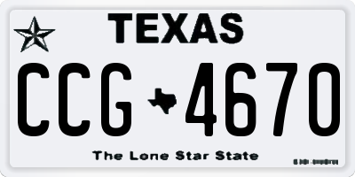 TX license plate CCG4670