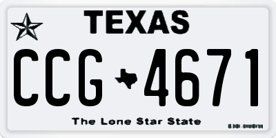 TX license plate CCG4671