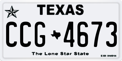 TX license plate CCG4673