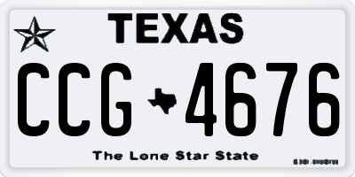 TX license plate CCG4676