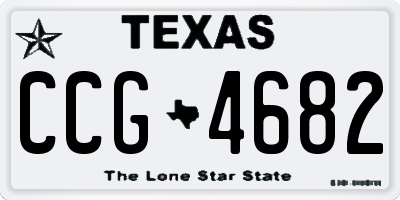 TX license plate CCG4682