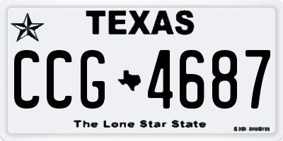 TX license plate CCG4687