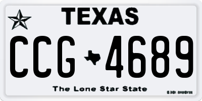 TX license plate CCG4689
