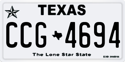 TX license plate CCG4694