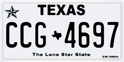 TX license plate CCG4697