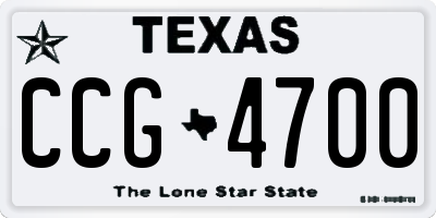 TX license plate CCG4700
