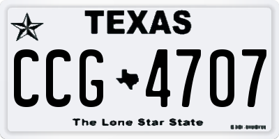 TX license plate CCG4707