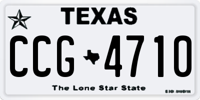 TX license plate CCG4710
