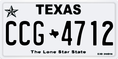 TX license plate CCG4712