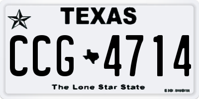 TX license plate CCG4714