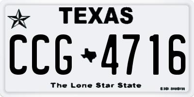 TX license plate CCG4716