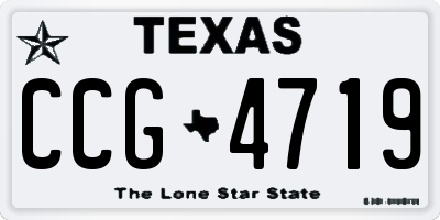 TX license plate CCG4719