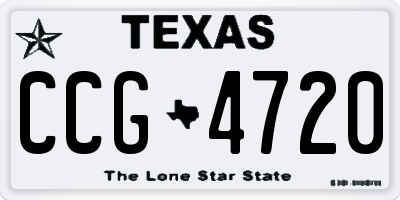 TX license plate CCG4720