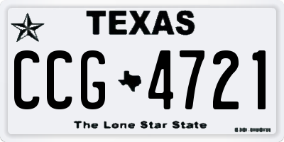 TX license plate CCG4721