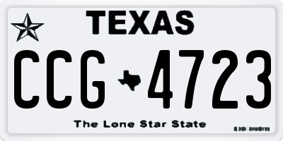 TX license plate CCG4723