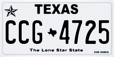TX license plate CCG4725
