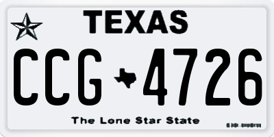 TX license plate CCG4726