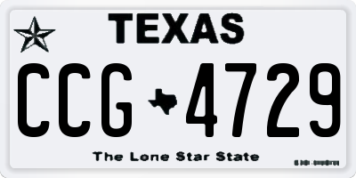 TX license plate CCG4729