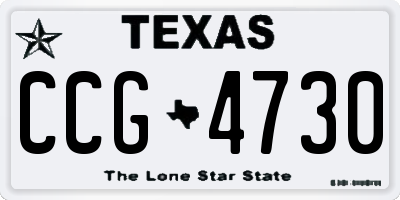 TX license plate CCG4730