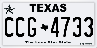 TX license plate CCG4733