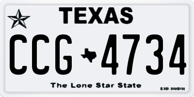 TX license plate CCG4734