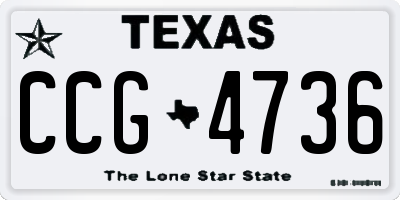 TX license plate CCG4736