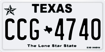 TX license plate CCG4740